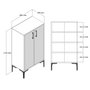 Hanah Home Zapatero Nogal y Blanco 60x111x35 cm. Mueble Organizador con Estantes.